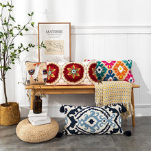 Load image into Gallery viewer, New embroidered retro Bohemian style cushion cover tassel wool ball  cushion cover