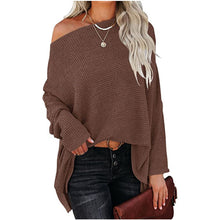 Load image into Gallery viewer, New knitted bat long-sleeved solid color top women&#39;s