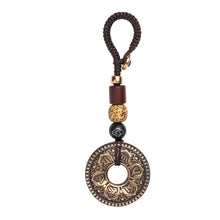 Load image into Gallery viewer, Six-character mantra pendant brass car keychain small pendant