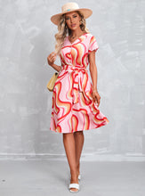 Load image into Gallery viewer, Summer print short sleeve dress