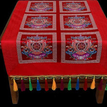 Load image into Gallery viewer, Tibetan-style folk wind tablecloth custom retro long table tea tablecloth Buddha hall decoration for tablecloth Buddha tablecloth