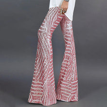 Load image into Gallery viewer, Sequin slacks women&#39;s new high waist loose straight leg trousers for autumn