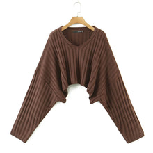 Load image into Gallery viewer, Spice Girl Short Loose Doll Sleeve Knit Sweater Sweater + Cross Knit Bag Hip Skirt Suit Women&#39;s Autumn