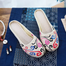 Load image into Gallery viewer, Butterfly cloth shoes ladies casual summer walking, shopping tourism, cow tendon bottom slippers