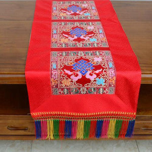 Tibetan-style folk tablecloth retro long table tea tablecloth Buddha hall decoration