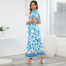 Load image into Gallery viewer, Vintage exotic print maxi dress bohemian seaside resort beach dress plus-size