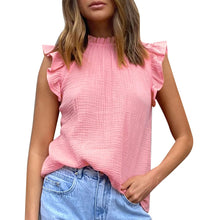 Load image into Gallery viewer, Solid color splicing sleeveless top fashion casual chiffon T-shirt vest