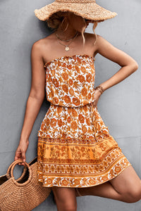 Bohemian floral bandeau dress