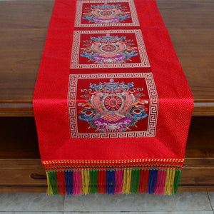 Tibetan-style folk tablecloth retro long table tea tablecloth Buddha hall decoration