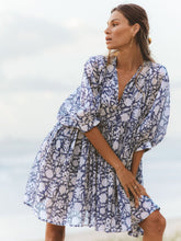 Load image into Gallery viewer, Floral tie loose casual dress seaside resort dress