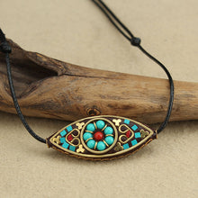 Load image into Gallery viewer, Ethnic Nepalese Buddha&#39;s Eye Pendant Necklace