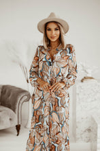 Load image into Gallery viewer, New V-neck long sleeves with a lace-up pleated dress