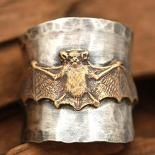 Load image into Gallery viewer, Vintage statement ring, bee, butterfly flower, leaf embossed band