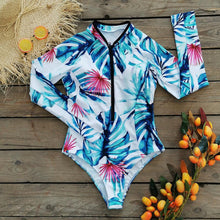 Load image into Gallery viewer, New long sleeve surfing suit one-piece swimsuit women&#39;s high waist swimsuit