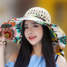 Load image into Gallery viewer, Hat women&#39;s new national style big eaves sun protection hat UV fisherman hat straw hat