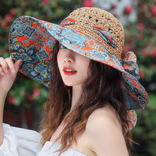 Load image into Gallery viewer, Hat women&#39;s new national style big eaves sun protection hat UV fisherman hat straw hat