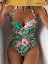 Load image into Gallery viewer, Printed one-piece halterneck sexy swimwear