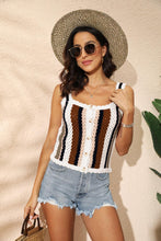 Load image into Gallery viewer, Patchwork contrast knitwear sleek loose slip small tank top for women