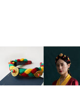 Load image into Gallery viewer, Tibetan-style jewelry pressed braids Headwear ethnic hair hoop hairline
