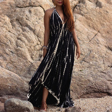 Load image into Gallery viewer, Summer sexy sleeveless halterneck lace-up open-back print dress