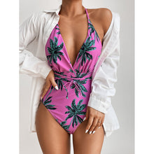 Load image into Gallery viewer, Fashion One Piece Swimsuit Sexy Vintage Ladies One Piece Swimsuit Tropical Leaf Print Swimsuit