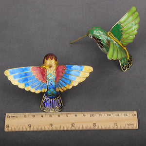Cloisonne Copper Bodied Kingfisher Hummingbird Pendant Filigree Christmas Tree Pendant Collection
