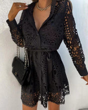 Load image into Gallery viewer, women&#39;s fashionable temperament lace mini lace-up dress