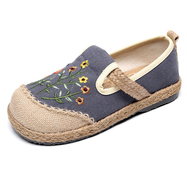 New Spring/autumn National Style Women's Shoes Small Daisy Cloth Shoes Embroidery Big Head Han Clothing Shoes