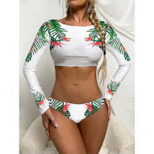 Load image into Gallery viewer, Bikini long sleeve sunscreen swimsuit print bikini