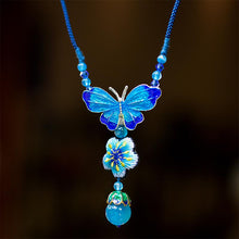 Load image into Gallery viewer, Traditional Miao Embroidery Sweater Necklace National Style Hundred Women Fashion Clothes Pendant Butterfly Necklace