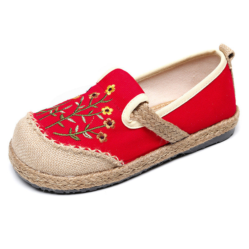 New Spring/autumn National Style Women's Shoes Small Daisy Cloth Shoes Embroidery Big Head Han Clothing Shoes