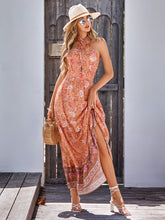 Load image into Gallery viewer, Bohemian print casual halterneck maxi dress
