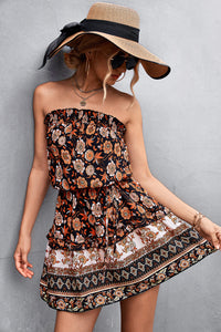 Bohemian floral bandeau dress