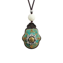 Load image into Gallery viewer, Vintage ebony Nepal pendant fortune transfer Necklace long versatile ethnic style peace card Pendant Necklace