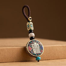 Load image into Gallery viewer, Nepal retro car keychain Bodhi key pendant high-grade bag ornaments handmade chain for men and women.