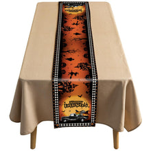 Load image into Gallery viewer, Halloween table flag bat ghost dwarf linen tablecloth