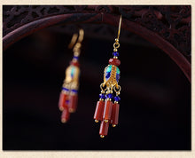 Load image into Gallery viewer, Ethnic Style Retro Red Agate Tassels Fashion Sense Earrings