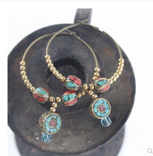 Load image into Gallery viewer, Original Ethnic Style Earrings Nepal Earrings Tibetan Earrings Large Circle Female Earrings Vintage Earrings