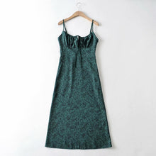 Load image into Gallery viewer, Vintage Floral Slim Fit Lace-Up Dress