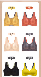 Solid Color Latex Underwear with One-piece Contrasting Color and Beautiful Back, No Rims, Comfortable Buckles, Comfortable Vest Bra Women.