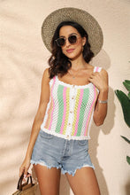 Load image into Gallery viewer, Patchwork contrast knitwear sleek loose slip small tank top for women