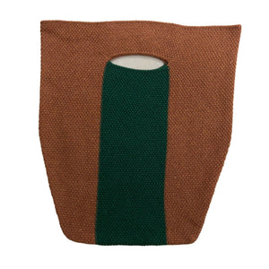Contrast Color Simple Leisure Commuter Handbag Knitted Bag Retro Tote Bag Female