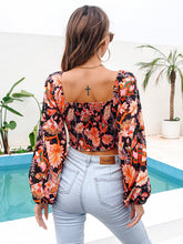 Load image into Gallery viewer, Spring and summer crossover V-neck print crop top chiffon