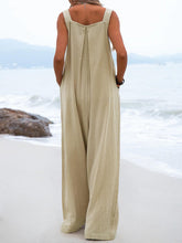 Load image into Gallery viewer, Ladies Fashion Ethnic Style Solid Color Button Suspender Jumpsuit