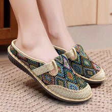 Load image into Gallery viewer, Women&#39;s New Ethnic Style Half Slippers Linen Casual Fisherman&#39;s Shoes Soft Soled Mother&#39;s Shoes