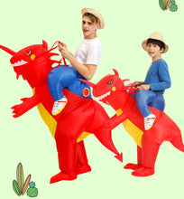 Load image into Gallery viewer, Halloween children&#39;s costume dinosaur inflatable clothes adult kids dinosaur clothes mounts Tyrannosaurus Christmas