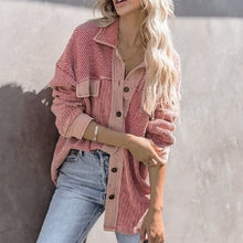 Load image into Gallery viewer, Autumn winter street hipster lapel single row mouth long sleeve women&#39;s sweater jacket