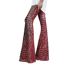 Load image into Gallery viewer, Sequin slacks women&#39;s new high waist loose straight leg trousers for autumn