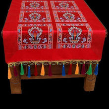 Load image into Gallery viewer, Tibetan-style folk wind tablecloth custom retro long table tea tablecloth Buddha hall decoration for tablecloth Buddha tablecloth