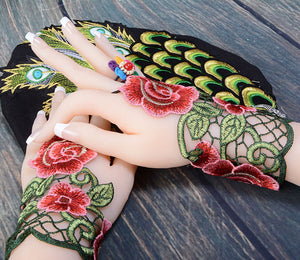 Concealer Gloves Wrist Summer Embroidered Dance Lace Embroidered Folk Dance Gloves